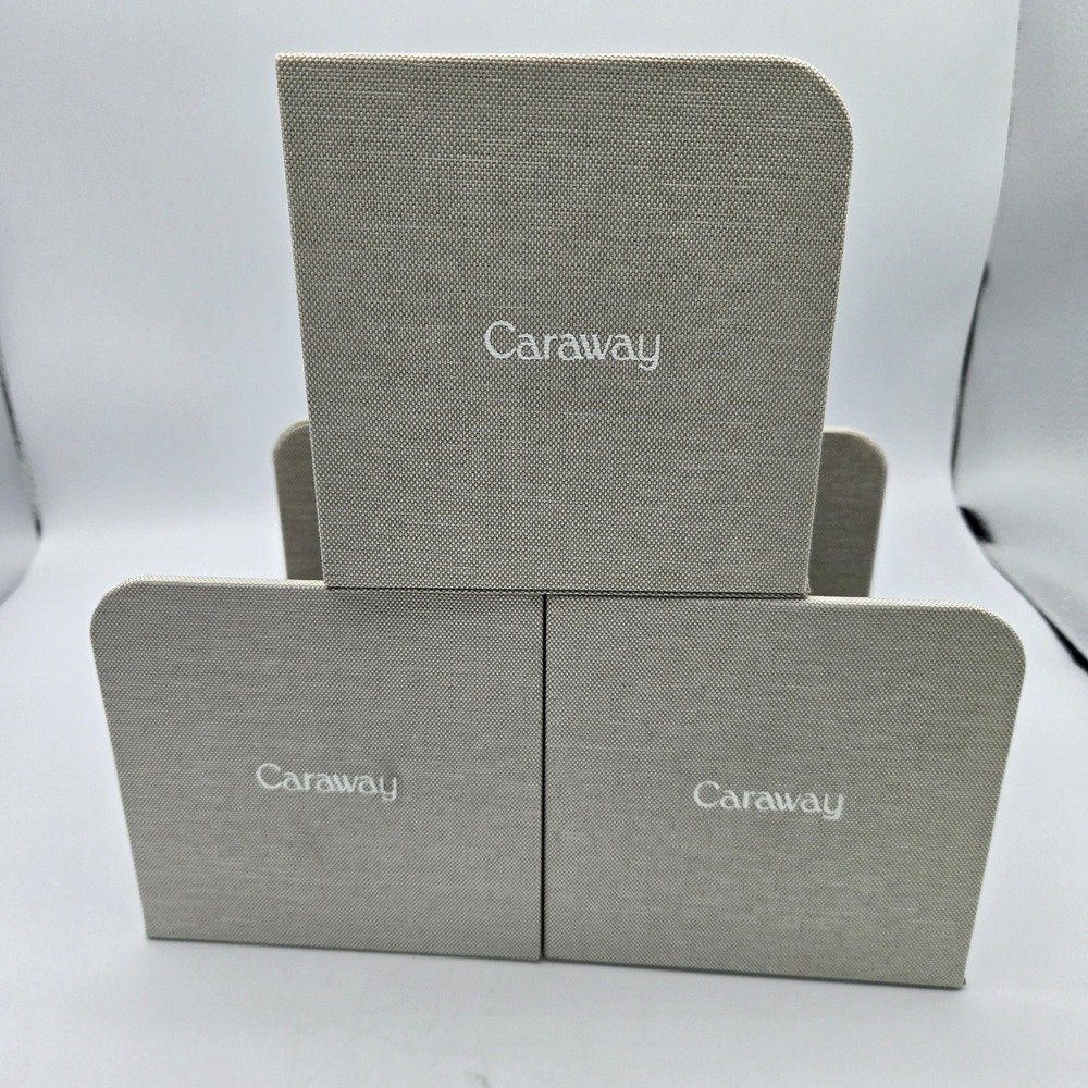 Caraway Food‎ Storage Bin Holder Pantry Organizers Gray Canvas Magnetic Set of 3 - Picture 3 of 6